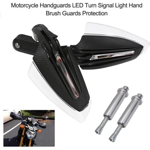 1 Pair Universal Motorcycle Hand guards LED Turn Signal Light Hand Brush Guards Protection handguards New Arrival