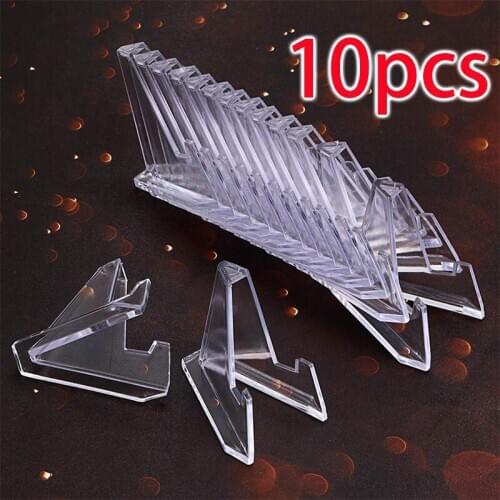 10pcs Clear Acrylic Easel Stands 2.2 Inch Mini Coin Display Creative Easel Holders Mini Decoration