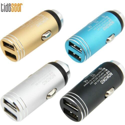 100pcs Dual USB Car Charger 3.1A Fast Car Charging Auto Charge Adapter for iPhone Huawei Samsung Mobile Phone Tablet GPS