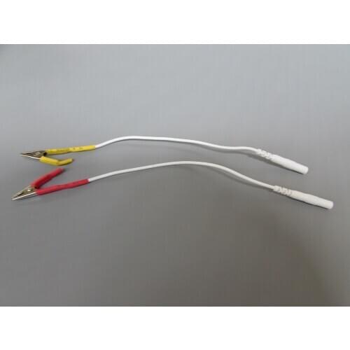 100pc/lot Electronic acupuncture Crocodile clip line with 2.0mm hole tail cable for health care electrode conversion line