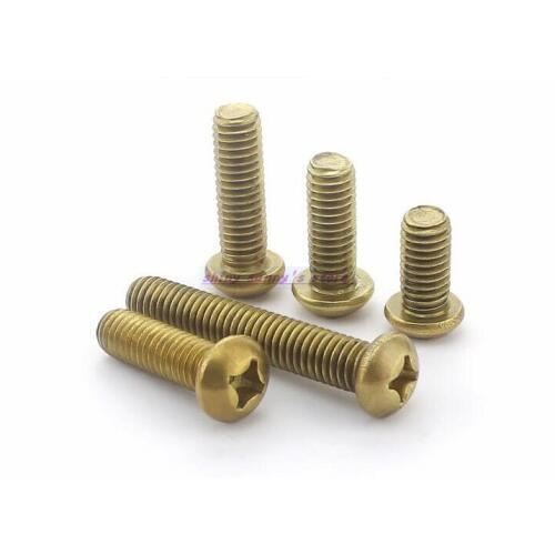 200pcs/Lot GB818 Metric Thread M2.5 Brass Cross Recessed Phillips Pan Head Screw Bolt Brand New