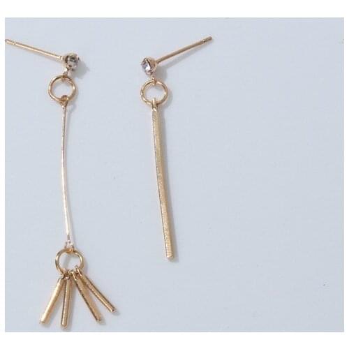 2018 Korea Korean Fashion Asymmetric Long Chain Earrings Elegant Crystal Jewelry Little Tassel Pendant Ms. Brincos Low Price