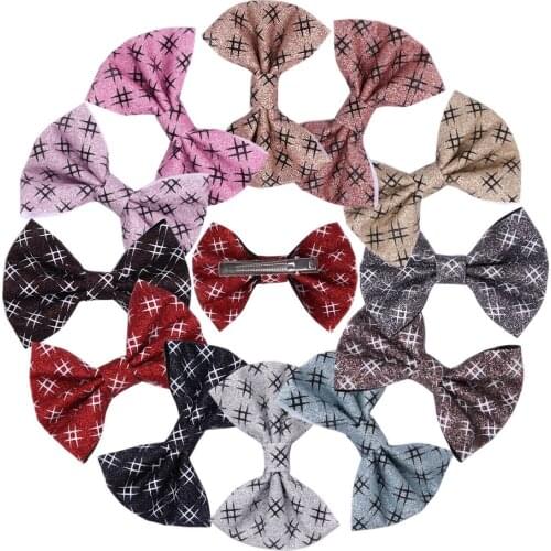 XIMA 12pcs/lot 4inch Glitter Hair Bows Hair Clip Sequin Bow Hairpins Hairgrips Hair Accessories Hairclips or No Clip