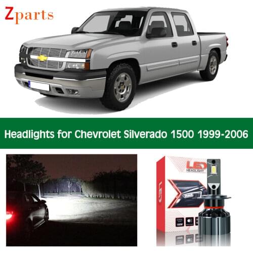 Car Headlight For Chevrolet Silverado 1500 1999 2000 2001 2002 2003 2004 2005 2006 LED Bulbs Low High Beam Canbus Accessories
