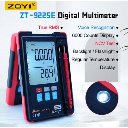 ZOYI Mini Digital multimeter 6000 counts With NCV AC/DC Voltage meter Resistance Capacitance tester Diodes test
