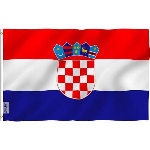 Croatia Flag - Vivid Color and Fade Proof - Canvas Header and Double Stitched - Croatian Flags Polyester Brass Grommets 3 X 5 Ft