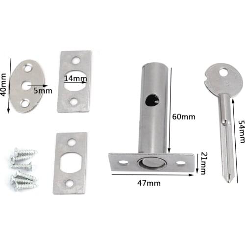 Stainless Steel Hardware Pipe Tube Well Invisible Lock For Fireproof Door Escape Aisle Locks Concealed Door Hardware Tool