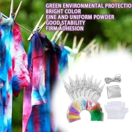24/12/6 Colors Tie Dye Kit Vibrant Fabric Textile Permanent Paint Color Dyes Tie Dying Sets For DIY Handmade Program
