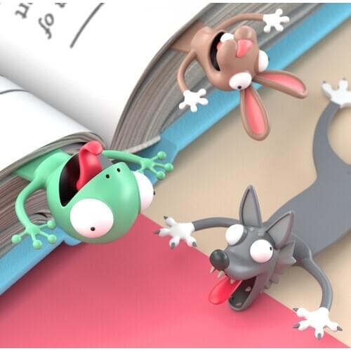 Creative 3D Stereo Bookmark Cute Cartoon Animal Marker Kawaii Cat Panda Bookmark Of Pages Kids Gifts School Stationery Supplies