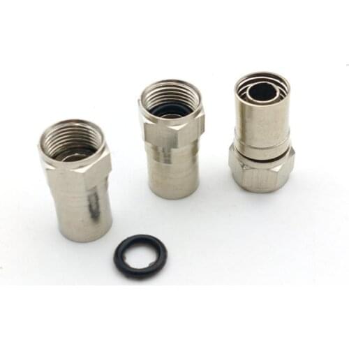 100pcs brass Crimp-On "F" Connector, For Standard Shield RG6/U Cable