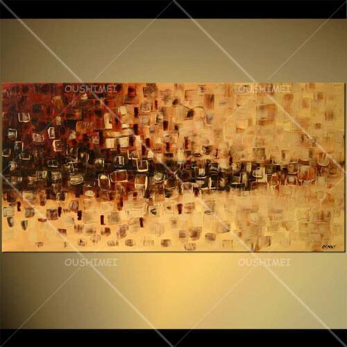 Top Selling High Quality Yellow Gradient Flash Orange-red Rectangular Thick Oil Painting on Canvas Handmade Home Decor Painting