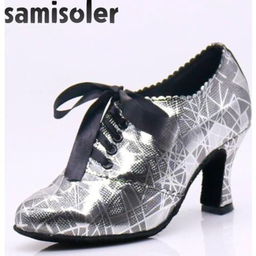 Samisoler Hot selling Women Professional Dancing Shoes Ballroom Dance Shoes Ladies Latin Dance Shoes heeled