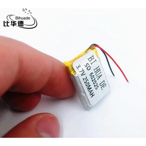 Li-po Size 602025 3.7V 250mah Lithium polymer Battery with Protection Board For MP4 GPS Digital Product