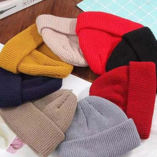 Fashion Winter Warm Thick Knitted Hat Beanies for Women Men Beanie Skullies Kpop Hip Hop Style Solid Color Unisex Cap Hats