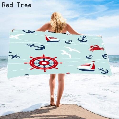 Cute Marine Sea Animal Life Sand Free Quick Dry Beach Towel Microfiber Bath Summer Holiday Mat Swimming Sports Yoga Shower Cover