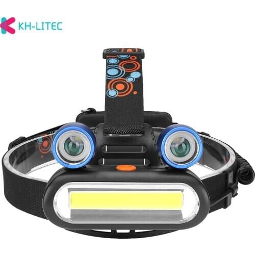 Portable Mini XPE+COB LED Headlamp Work Light Waterproof Headlight Use 18650 Battery for Camping Hiking Night Lighting Flashligh