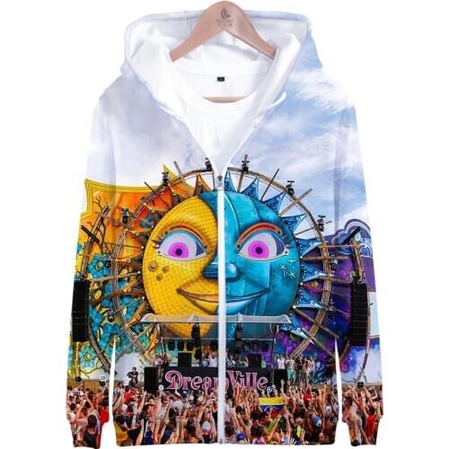 Surrounding Zip Hooded Factory Direct Sales Tomorrow Rowland Electronic Music Festival Celebrity Inspired Trendy Sidno