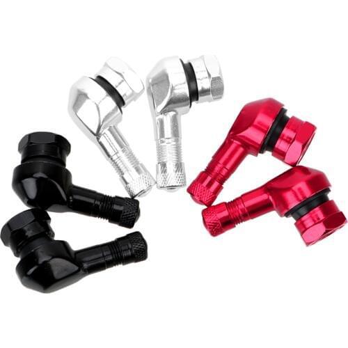 LEEPEE Tire Accessories Motorcycle Valve Stem 1 pair Aluminum 11.3mm 90 Degree Angle Wheel Tire Tubeless Valve Stems