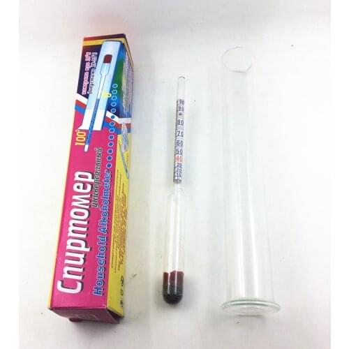 2PCS 0-96 Alcoholmeter Alcohol Meter for Vodka Whiskey Wine Hydrometer Tester Tools Densitometer with Cylinder Density Meter