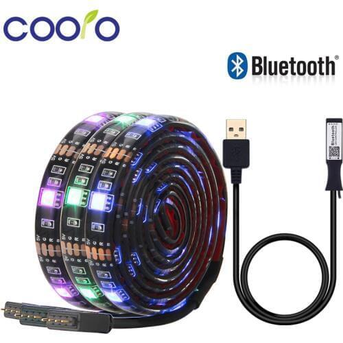 5V USB LED Strip 5050 RGB TV Background Lighting 30LEDs/m with Bluetooth Controller APP Control 50cm / 1m / 2m Set