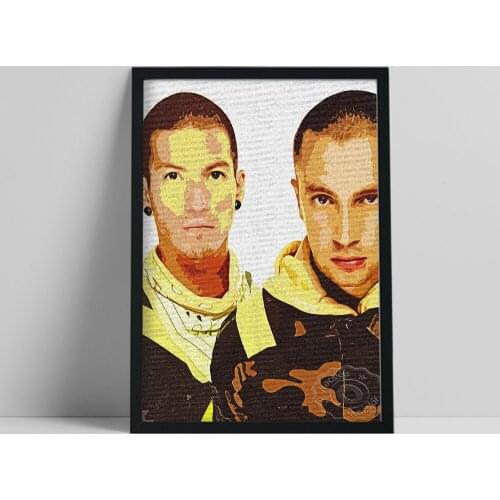 Twenty One Pilots American Music Group Poster, Pop Hip Hop Band Art Prints, Music Star Wall Art, Handsome Man Portrait Painting
