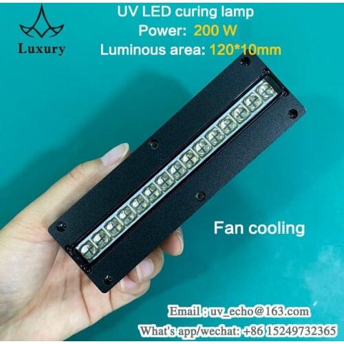 Fan Cooling UV LED Curing Lamp,Suitable For UV Flatbed Printer XP600, TX800 Print Head Ink Curing, Wall Printer, 395nm/365nm