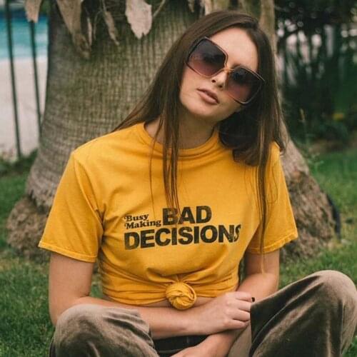 Busy Making Bad Decisions T-Shirt camisetas vintage grunge graphic funny cotton art casual aesthetic women unisex tshirt top tee