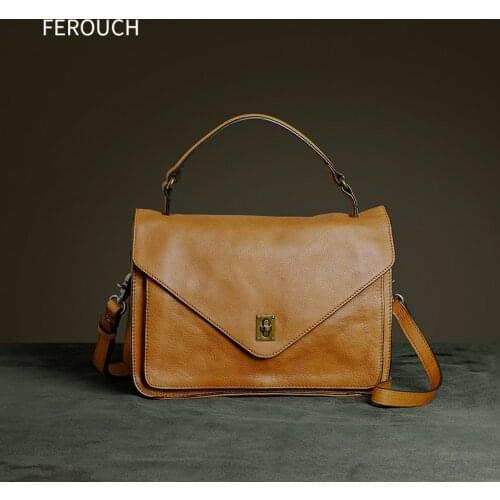 Women Handbag Real Genuine Leather Shoulder Bag Casual Fashion Original Handmade Office Ladies Accessories Envelope Bag 9146
