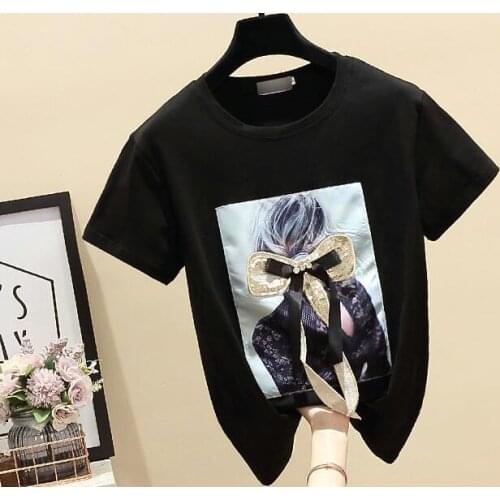 Summer White T shirt Women Tops Short Sleeve Plus Size Vintage Black Korean Clothes Woman T-shirt Casual Tee Shirt Fashion 2020