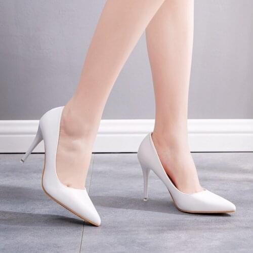Women Pumps Fashion High Heels White Wedding Shoes Ladies Stiletto