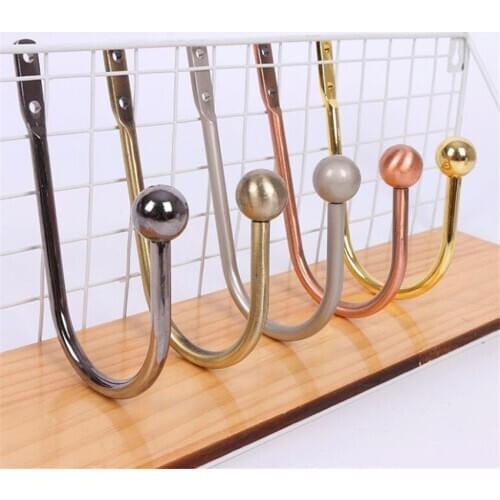 1 Pair 15cm U-shaped Wall Mounted Curtain Hook Round Head Hanging Curtain Buckles Hook Holder Curtain Decorative Accessories