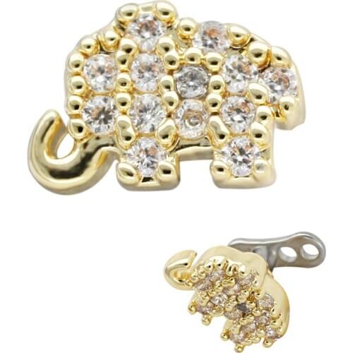 JHJT 1pc G23 Titanium Micro Dermal Dermal Anchor Top With Base Dermal Piercings Surface Skin Diver Implant Piercing Body Jewelry