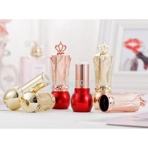 10/30/50pcs Empty DIY Lipstick Tubes Crown Cap Makeup Cosmetic Containers 12.1mm Lip Balm Bottle