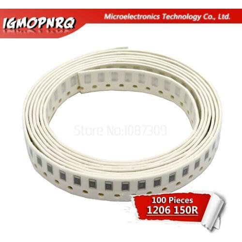 100PCS 1206 SMD Resistor 5% 150 ohm chip resistor 0.25W 1/4W 150R 151