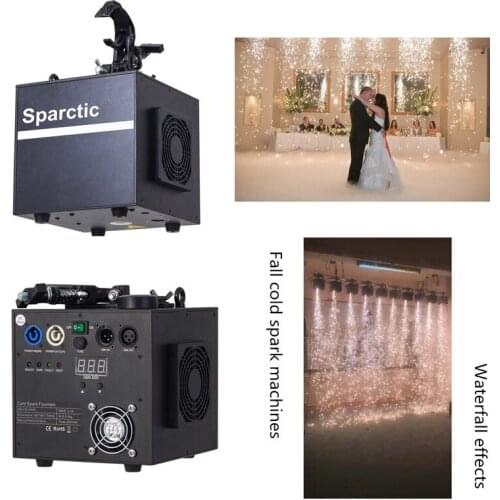 2pcs/lot Spray Down Stage Effect Machine Cold Spark Firework Fountain Machine Dmx Remote Control Fountain Titanium Powder
