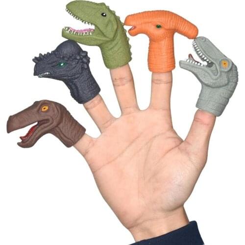 5PCS Mini Dinosaur Portable Cartoon Dinosaur Finger Puppet Fingers Toy Doll Baby Early Educational Hand Story Toys For Children