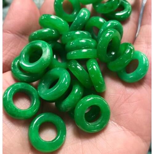 5pc Natural A Green Jade carving 13mm Beads DIY Bracelet Bangle Charm Jewellery Accessories Amulet Gifts Women Men