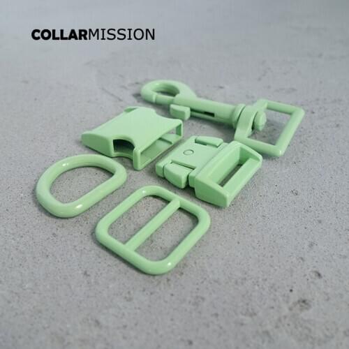 50pcs/lot(metal buckle+adjust buckle+D ring+metal dog clasp) spray paint accessory for 20mm webbing DIY dog collar 7 colours