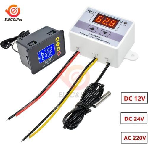AC110V 220V W3001 XH-W3001 Digital Thermostat for incubator Temperature Controller DC 12V 24V Thermoregulator temperature tester