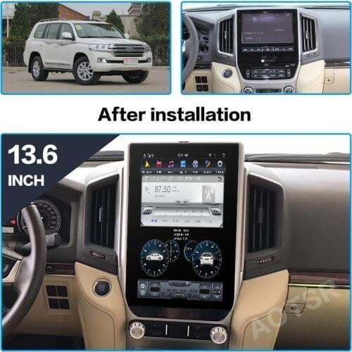 AOTSR Tesla Car Radio For Toyota Land Cruiser 200 Android 9 Multimedia Touch Screen LC200 2016 - 2019 GPS Navigation PX6 Player