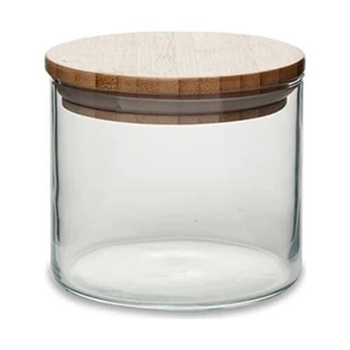 Pasabahce Jar With Bamboo Lid 700 cc 2 Pcs