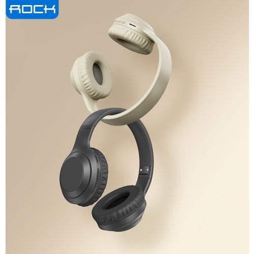 ROCK Bluetooth 5.0 Wireless Headset Active Noise Cancelling Foldable Hifi Deep Bass Earphones with Microphone for Music