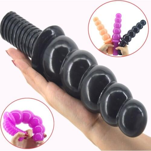 5 Ball Big Anal Bead Dildo With Screw Handle,Huge Penis Long Dick Anal Dildo Butt Plug Anal Dilator Vaginal Masturbator Sex Toys