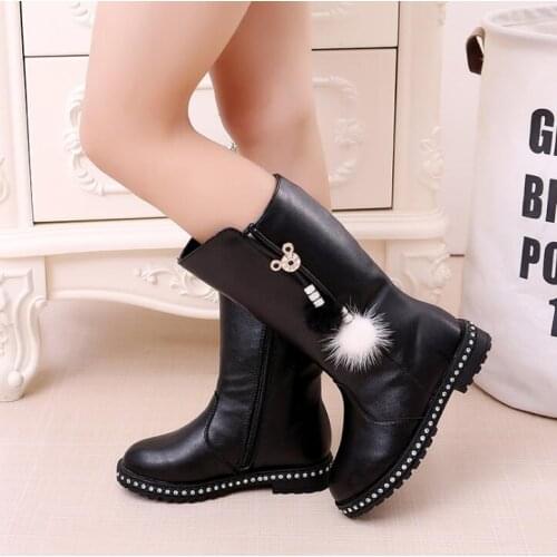 Fur Kids Snow Boots Winter Female Fashion Boots Girls Princess Knee-length Martin Boots Child Casual Sport Shoes Hot Sneakers