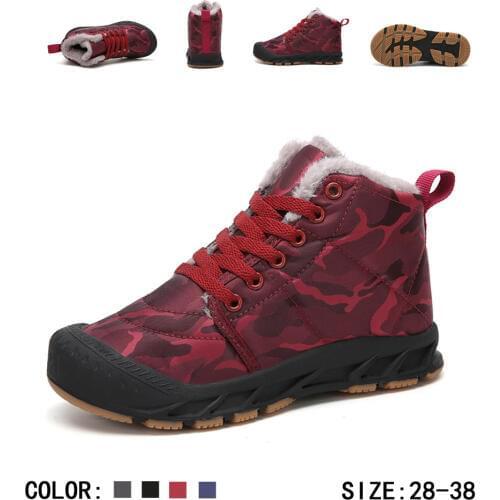Children Outdoor Sports Hiking Boots Teenagers Mountain Climbing Trekking Shoes Boy Winter Ankle Boots Kids Camouflage Sneakers