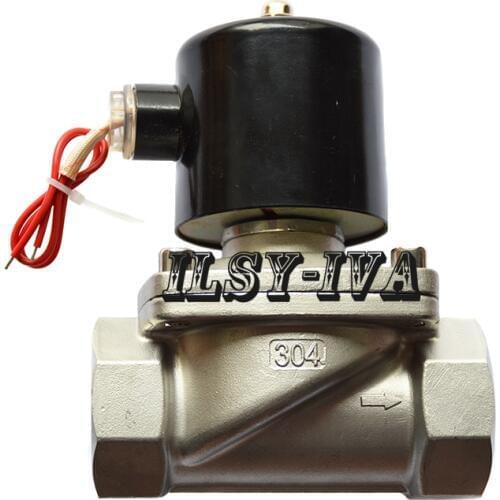 DN40 AC110V,AC220V,AC380V two way Stainless steel Normally closed solenoid valve