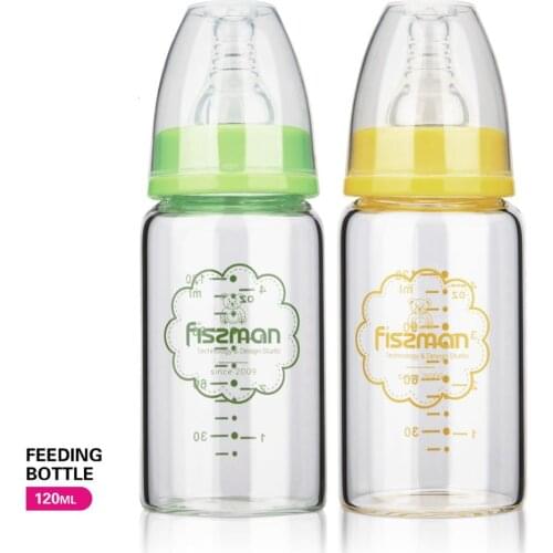 Fissman 120ml Borosilicate Glass Bottle BPA Free Training Sippy Cup