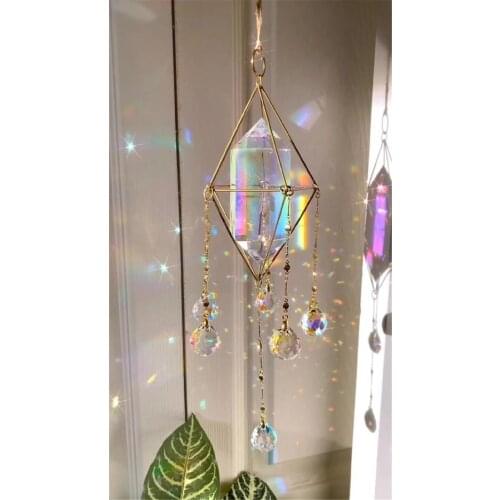 Crystal Pillar Suncatcher for Window Aura Crystal Rainbow Sun Catcher Home Hanging Prisms Charms Rainbow Maker Witchy Decor Boho