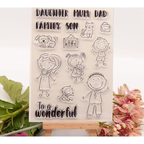 Boy girl Transparent Klare stempel und schneiden stirbt DIY Silikon Dichtungen Scrapbooking/Karte, Der/Fotoalbum Dekoration