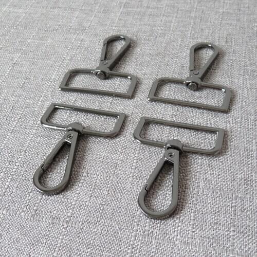 20 pcs 38mm webbing metal hardware belt buckle for bag accessories pet dog leash straps swivel eye trigger clip clasp snap hook